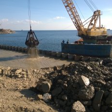 Dredging Works using Grab Dredger